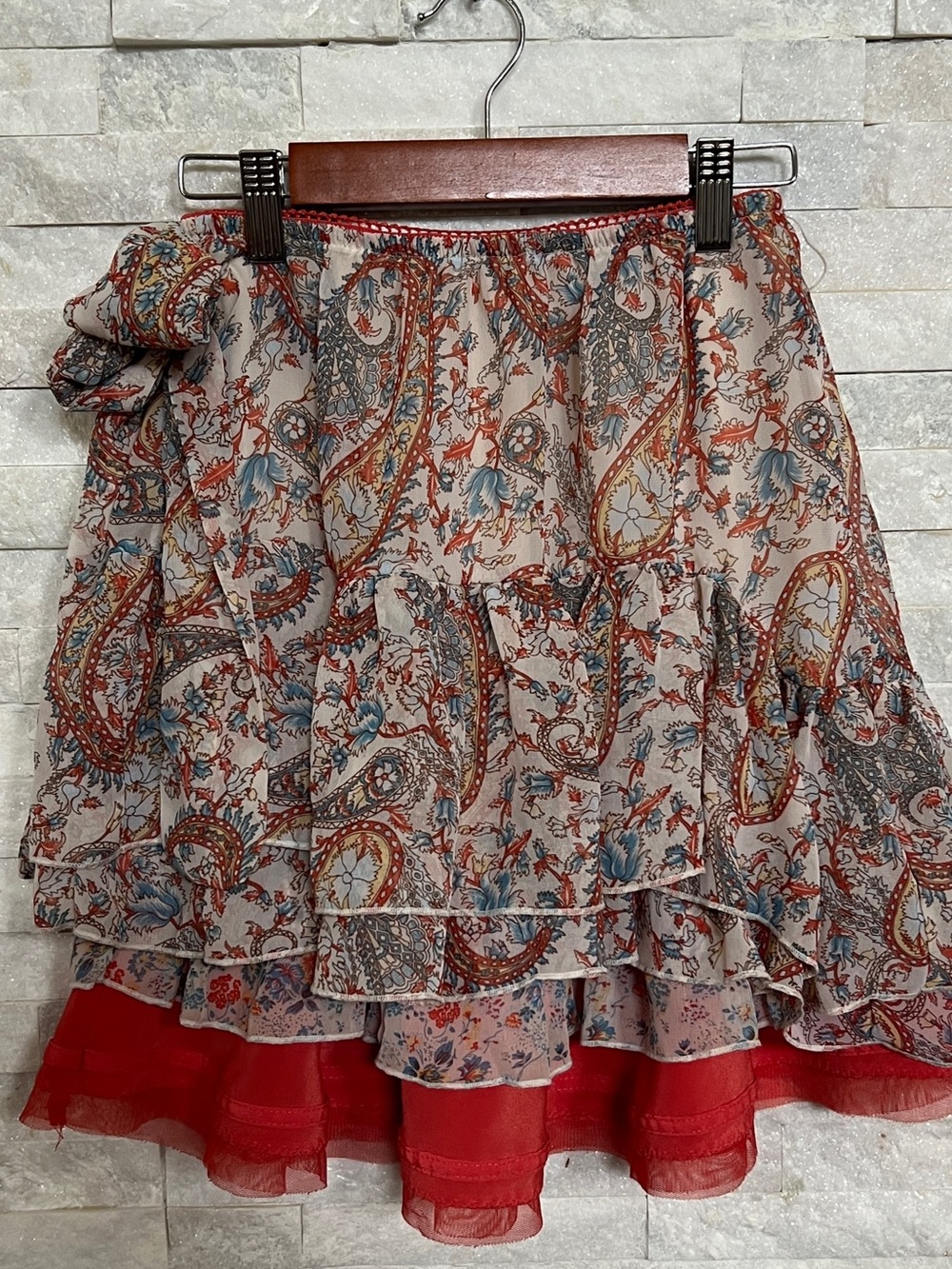 Mary-Kate and Ashley Paisley Tiered Skirt